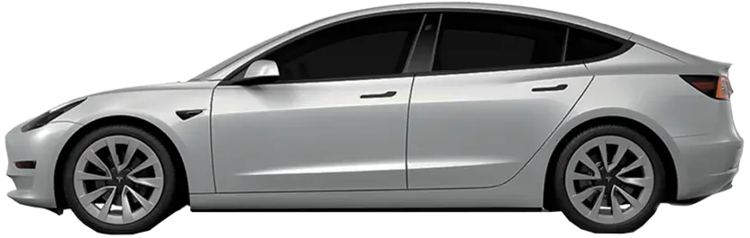 Tesla with 15% window tint providing deep shade and enhanced privacy.