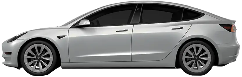 Tesla with 30% window tint offering a visible yet shaded appearance.