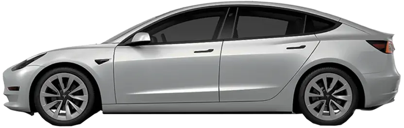 Tesla with 50% window tint for minimal darkening and mild glare reduction.